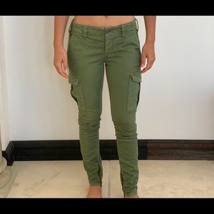 FREE PEOPLE KHAKI GREEN  CARGO PANTS .